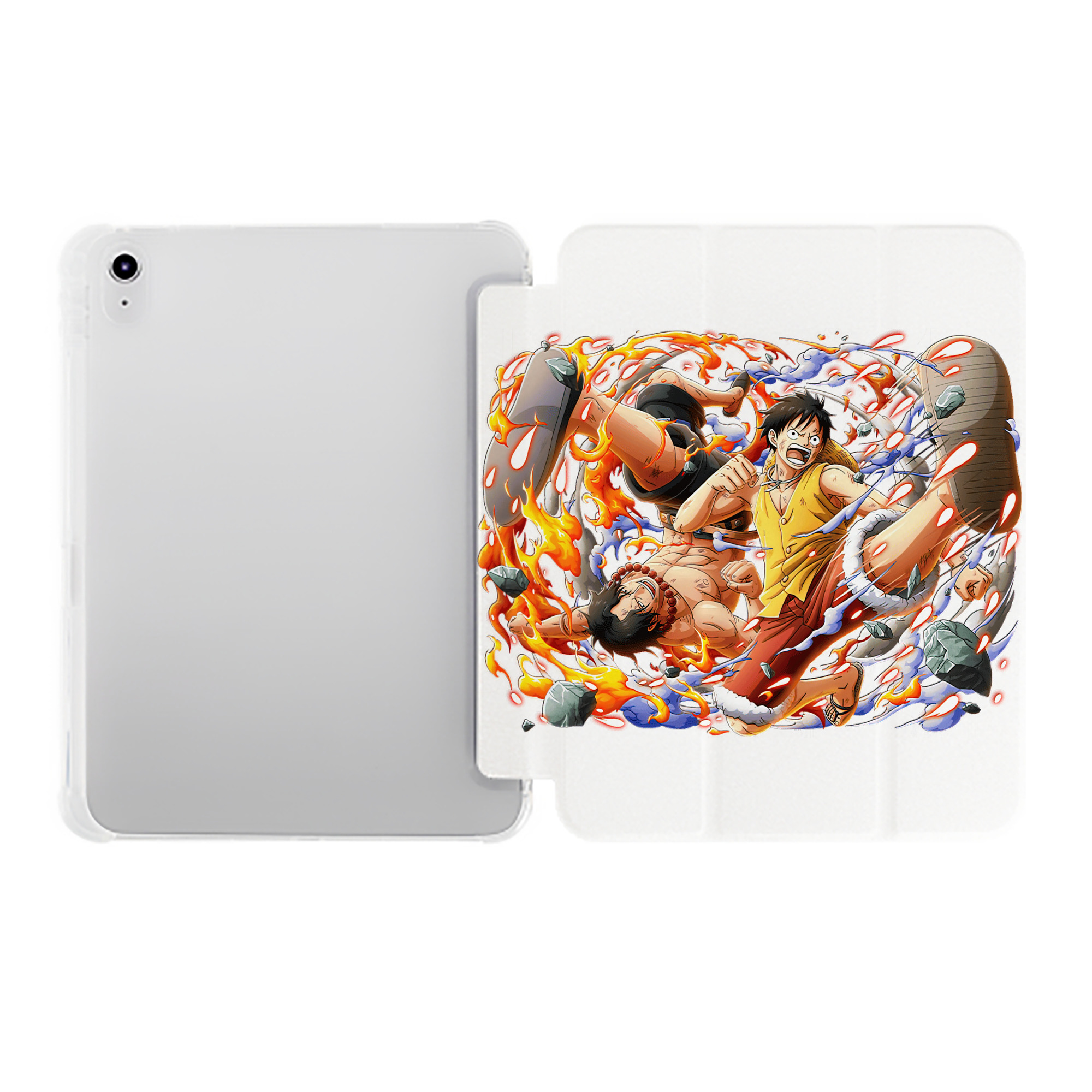 （画像用） ワンピース モンキー・D・ルフィ ONE PIECE Monkey D. Luffy IPad ケース ペン収納付き 三つ折りスタンド PUレザー×シリコン 対応機種9.5/10.5/10.9インチ